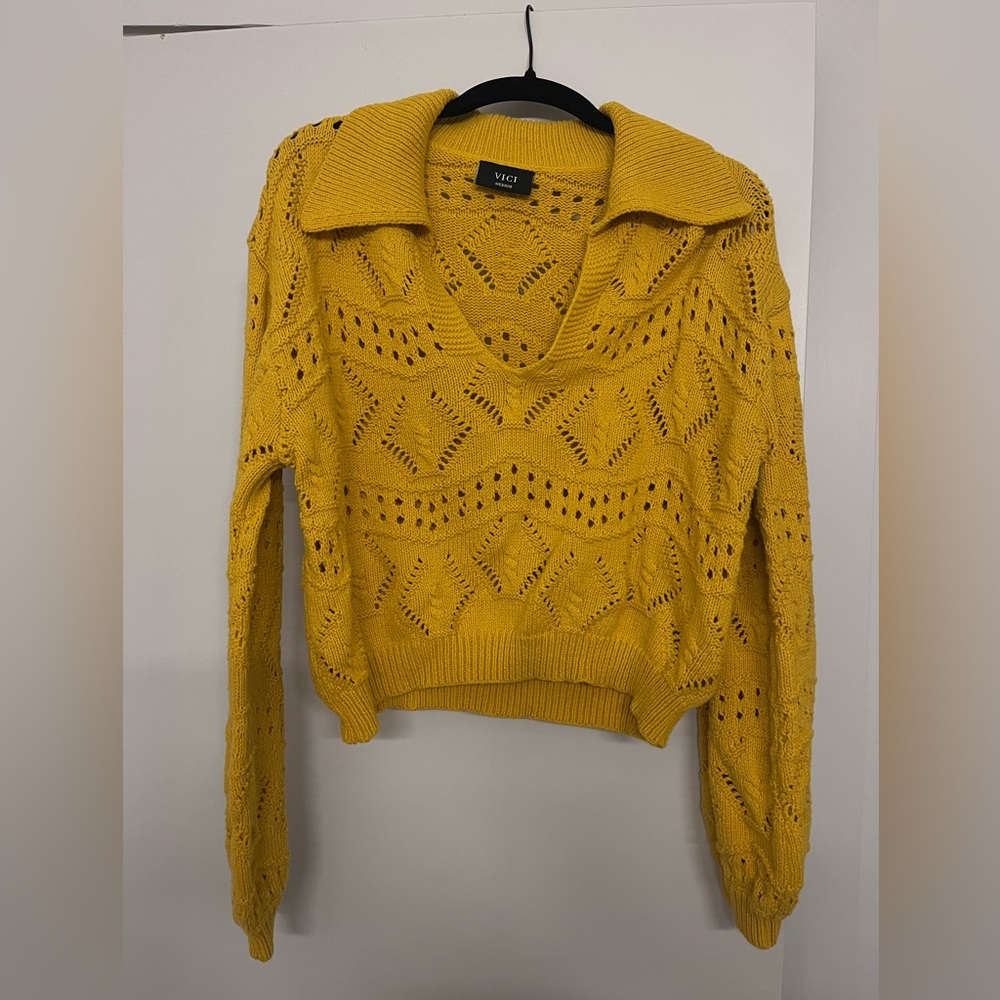 VICI Women's Yellow Knit Sweater
